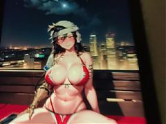 Anime babes ready for sex in the pool Jizz Tribute